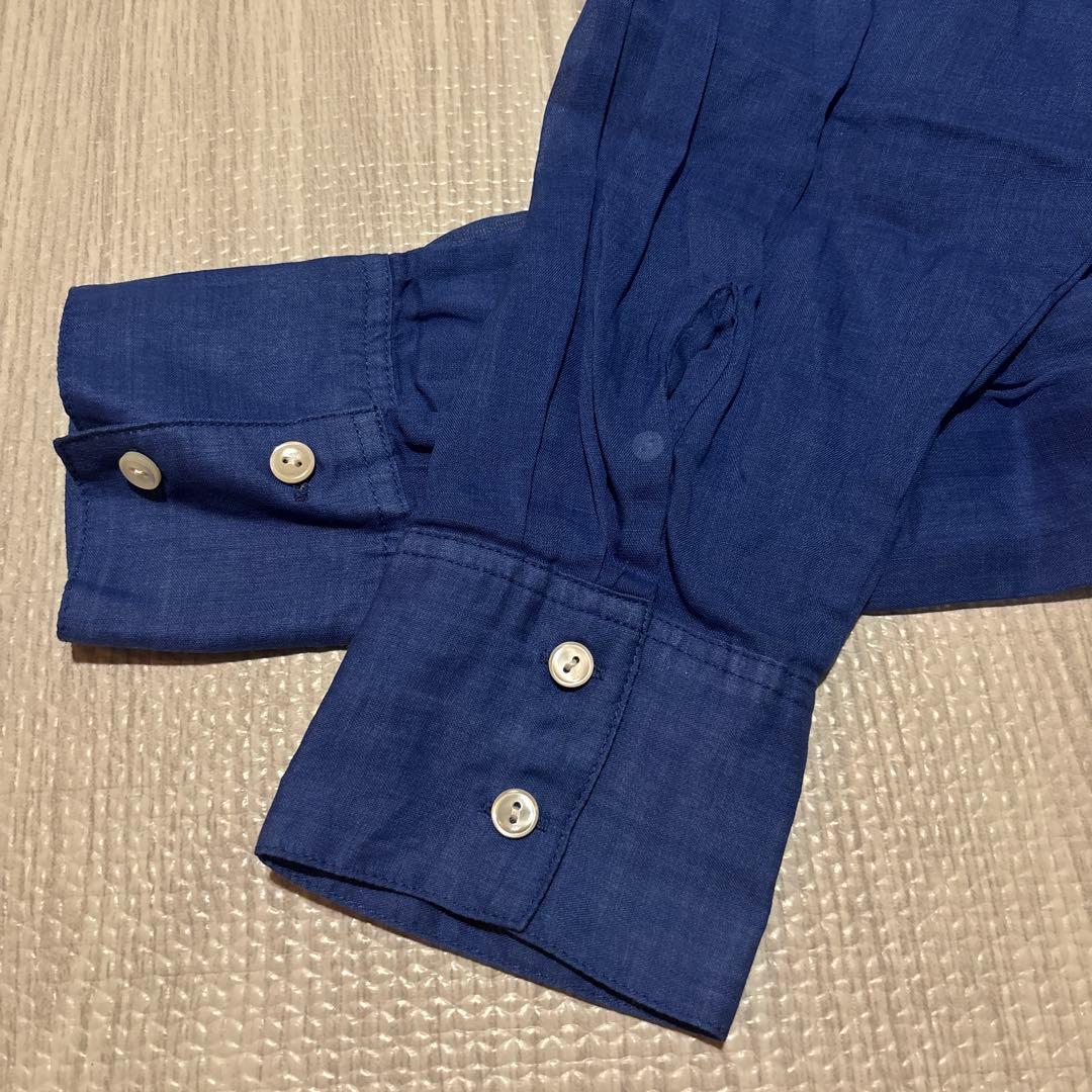 【新品タグ付】SLOBE IENAラミーギャザーシャツ シースルー 長袖 ブルー