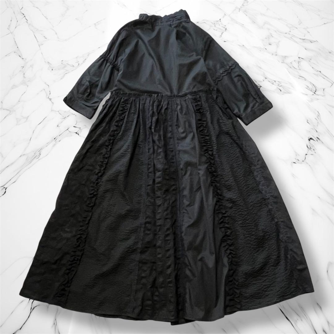 TORI-TO × BEAMS BOY レース & ギャザー ワンピース M 黒