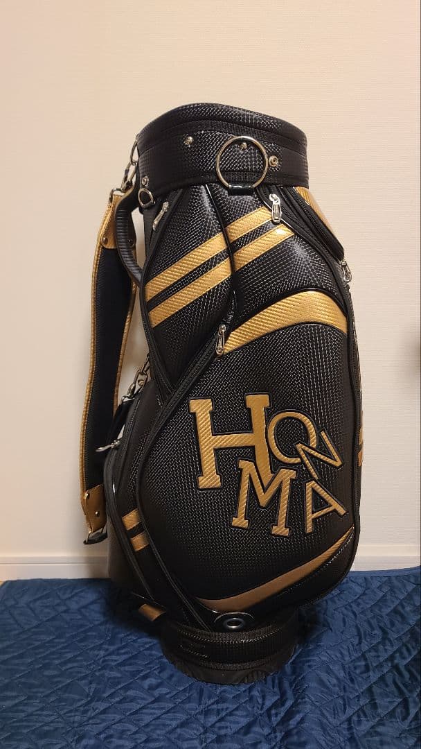 HONMA ゴルフバッグ 黒/金 ストライプデザイン