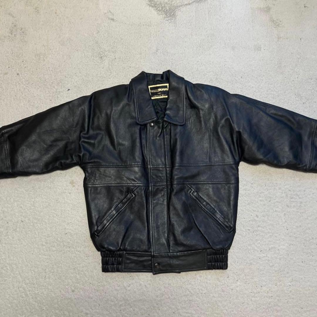 【極美品！】短丈90s vintage レザージャケット 牛革 L 深水光太