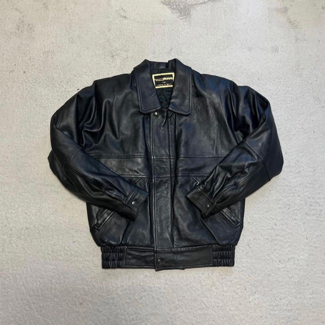 【極美品！】短丈90s vintage レザージャケット 牛革 L 深水光太