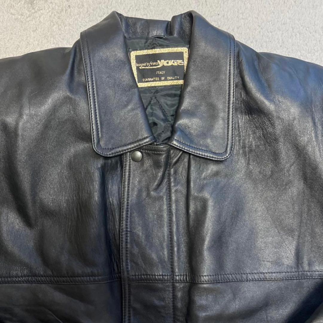【極美品！】短丈90s vintage レザージャケット 牛革 L 深水光太
