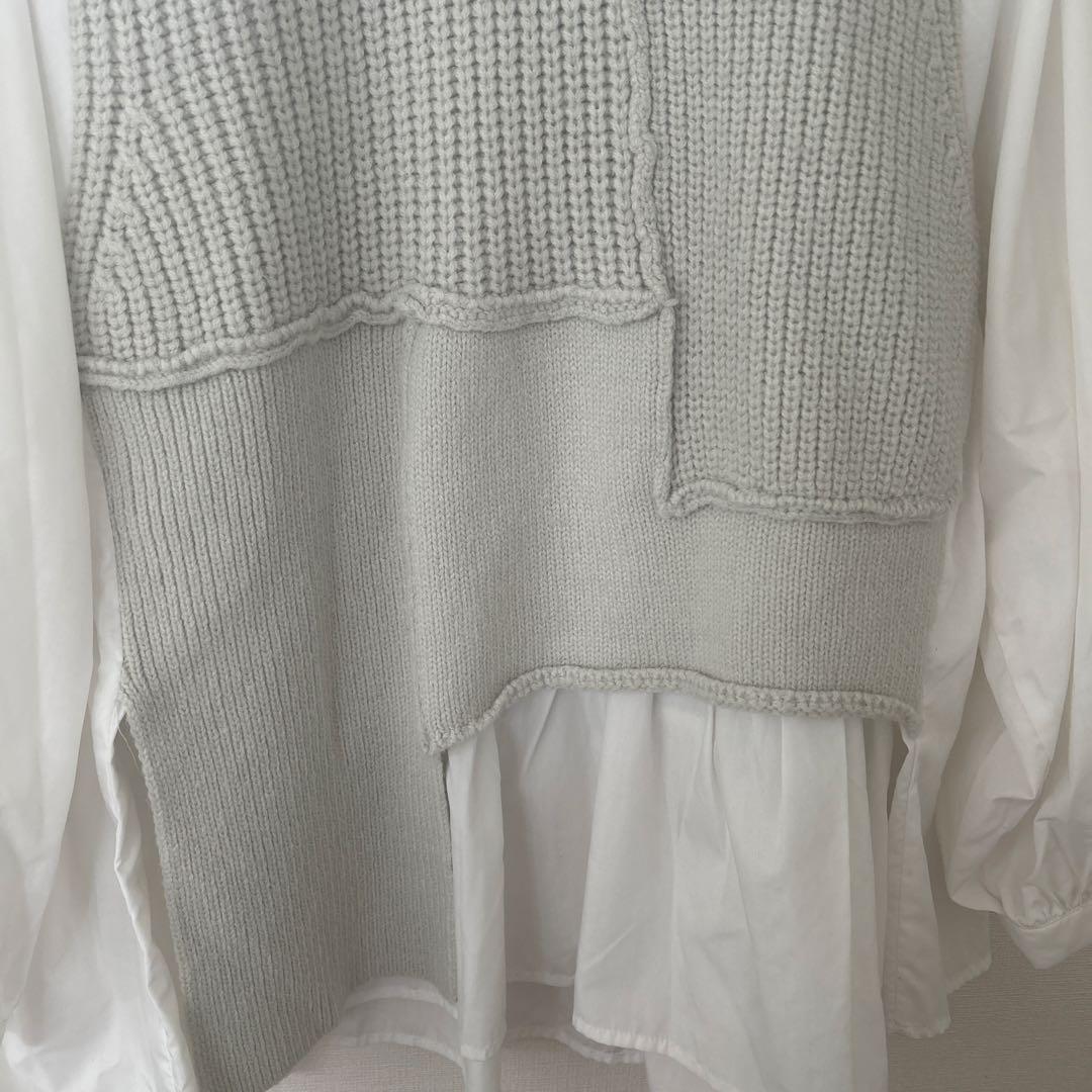 machatt フレアドッキングシャツニット　マチャット