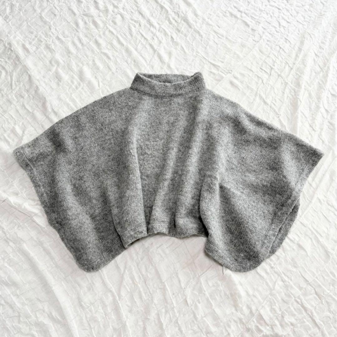 【美品】現行モデル45R ニット ウール セーター ポンチョ ハイネック