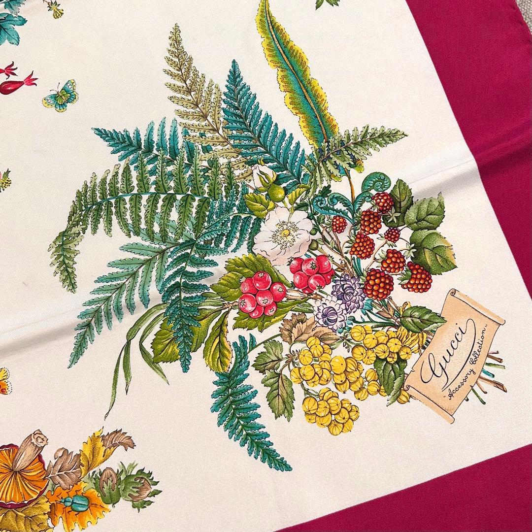 【極上美品】正規店購入品 グッチ フローラ柄 シルクスカーフ ヴィンテージ 綺麗