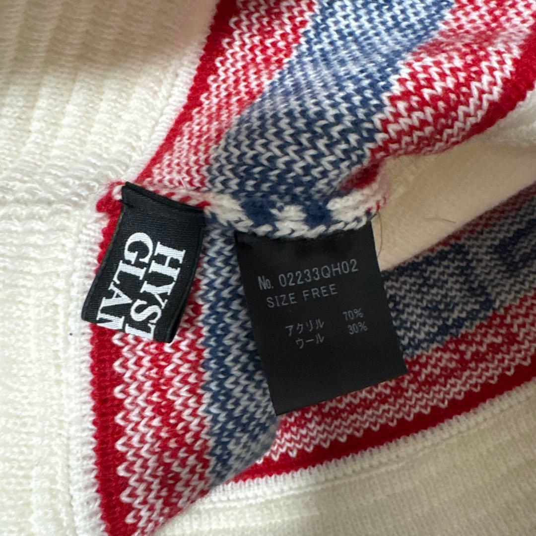 HYSTERIC GLAMOUR STRIPE LOGO ニットバケットハット