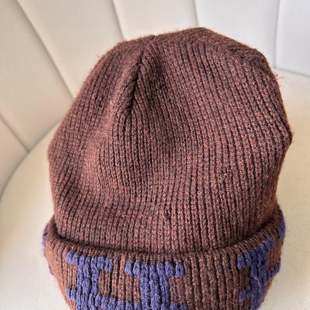 HERMES Hロゴニット帽子 ブラウン