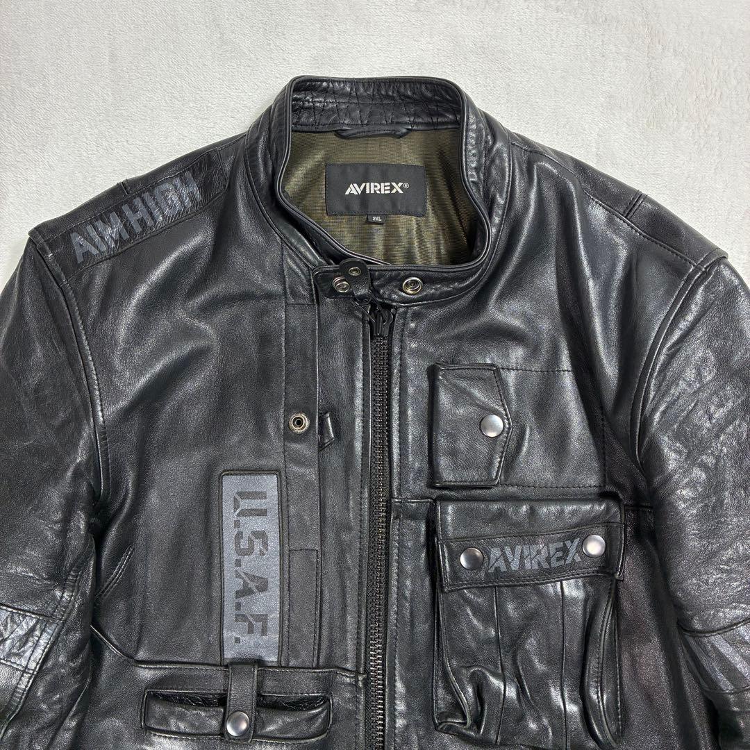 K*N様 入手困難✨アヴィレックス シングル ライダース レザージャケット 2X
