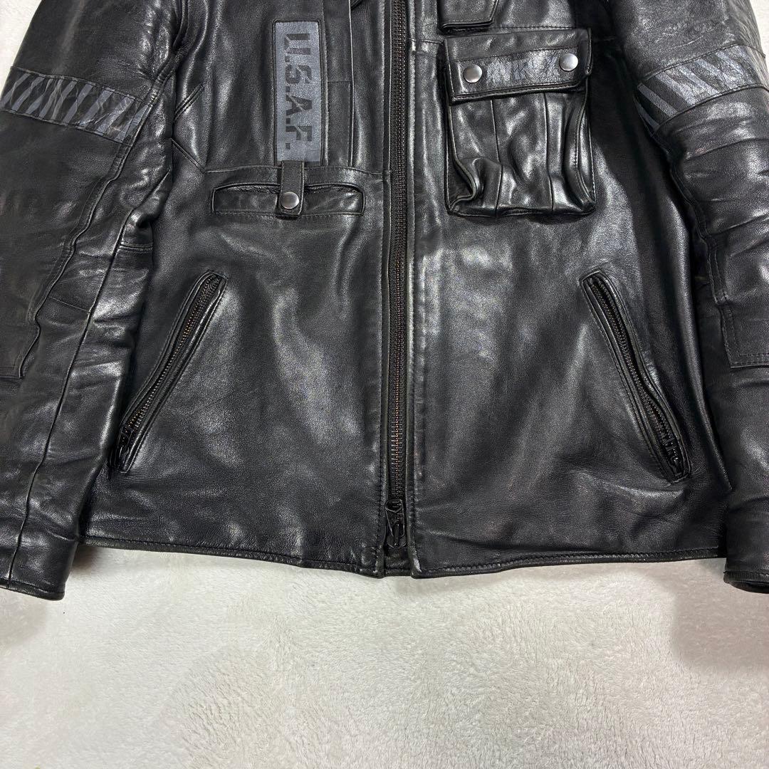 K*N様 入手困難✨アヴィレックス シングル ライダース レザージャケット 2X