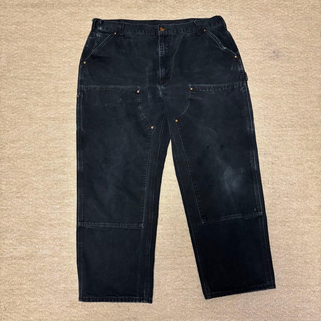 Carhartt USA製 ダブルニー ブラック 40×30 BLK フェード