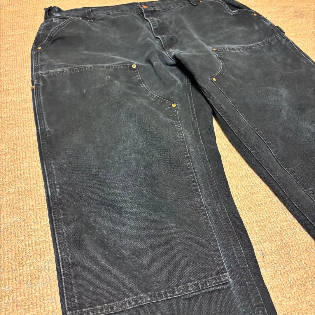 Carhartt USA製 ダブルニー ブラック 40×30 BLK フェード