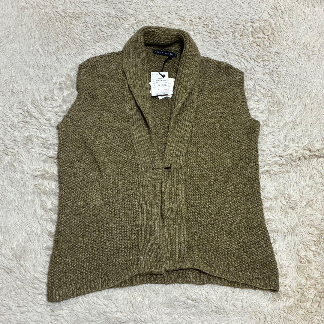 RALPHLAUREN 未使用タグ付 ハンドキント リネン ベスト カーディガン