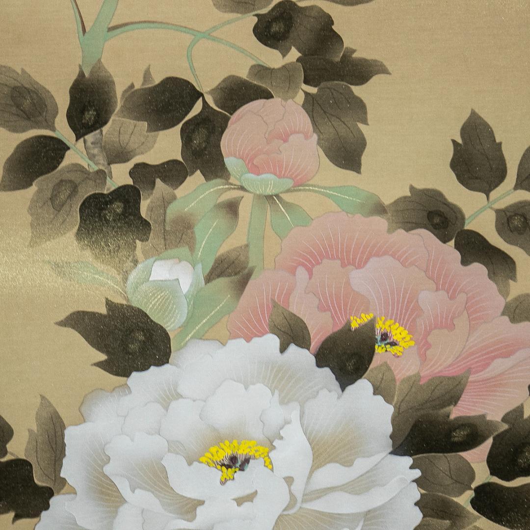 掛軸-1638　斎藤栄昌　牡丹　共箱