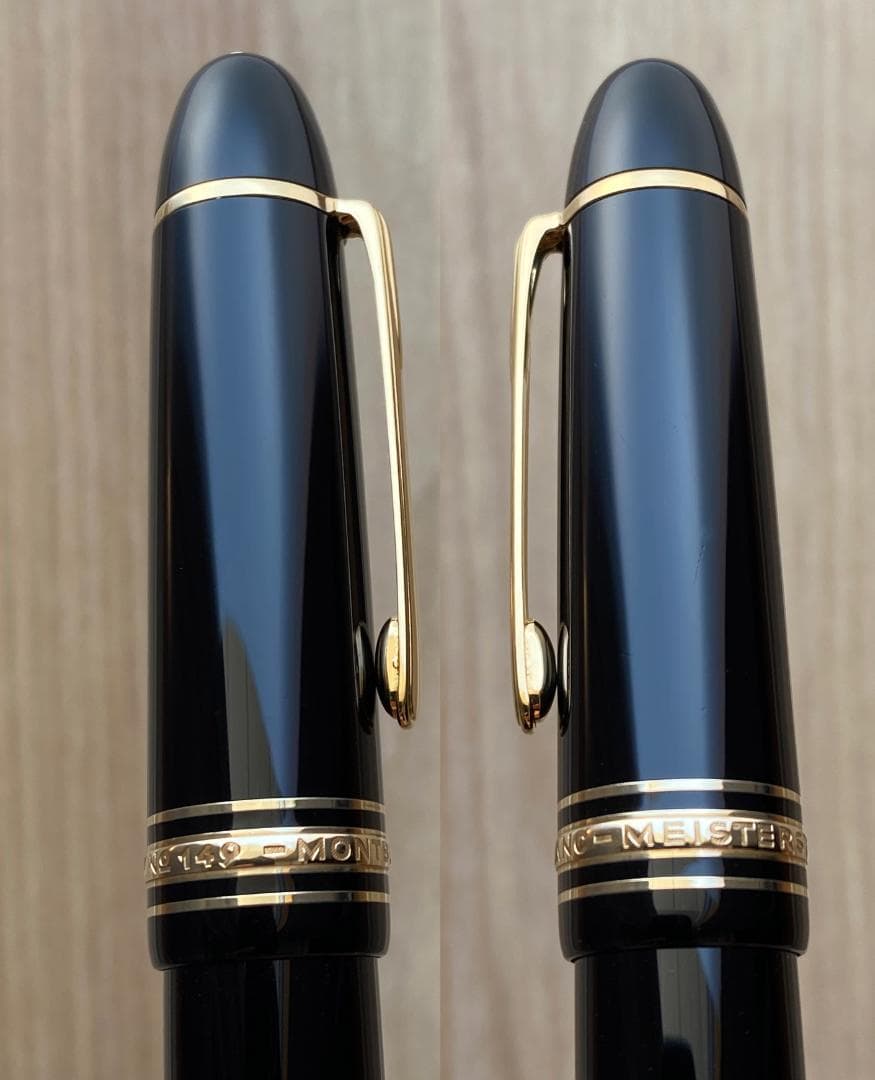 美品 モンブラン 149 14K 中字 エボナイト製 吸入式 ゴールド 万年筆