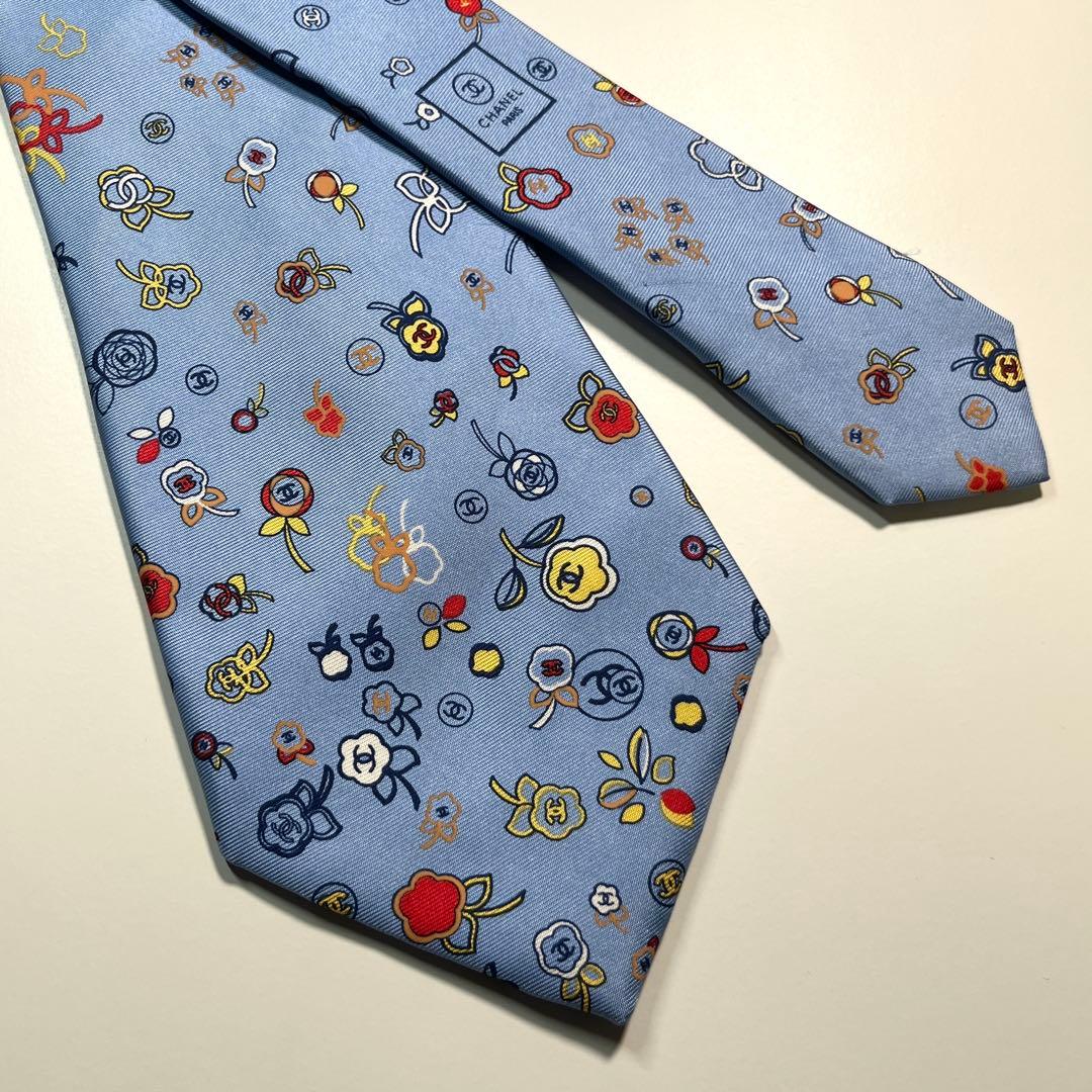 希少✨良品✨ CHANEL シャネル　ネクタイ　ココマーク　花柄　名作