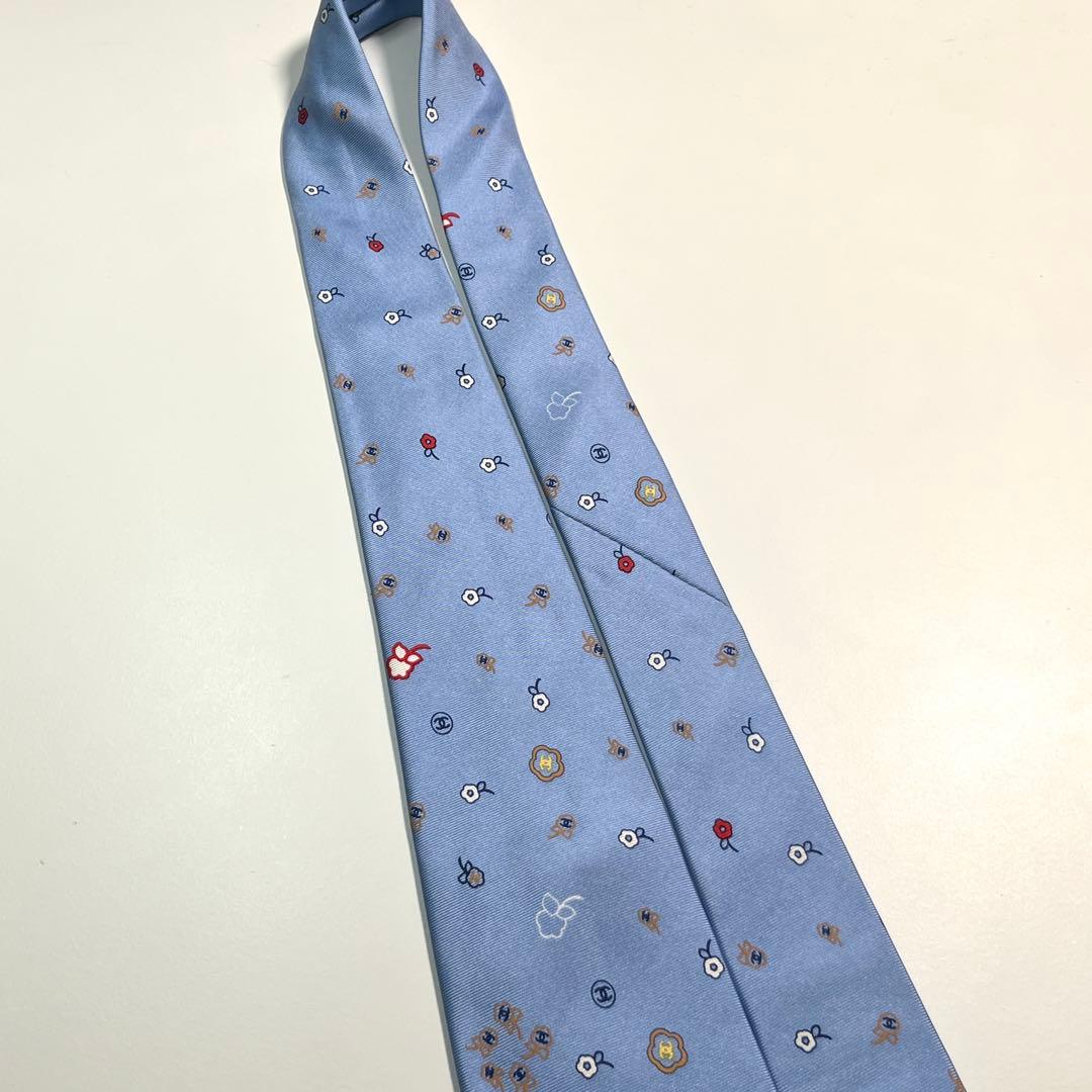 希少✨良品✨ CHANEL シャネル　ネクタイ　ココマーク　花柄　名作
