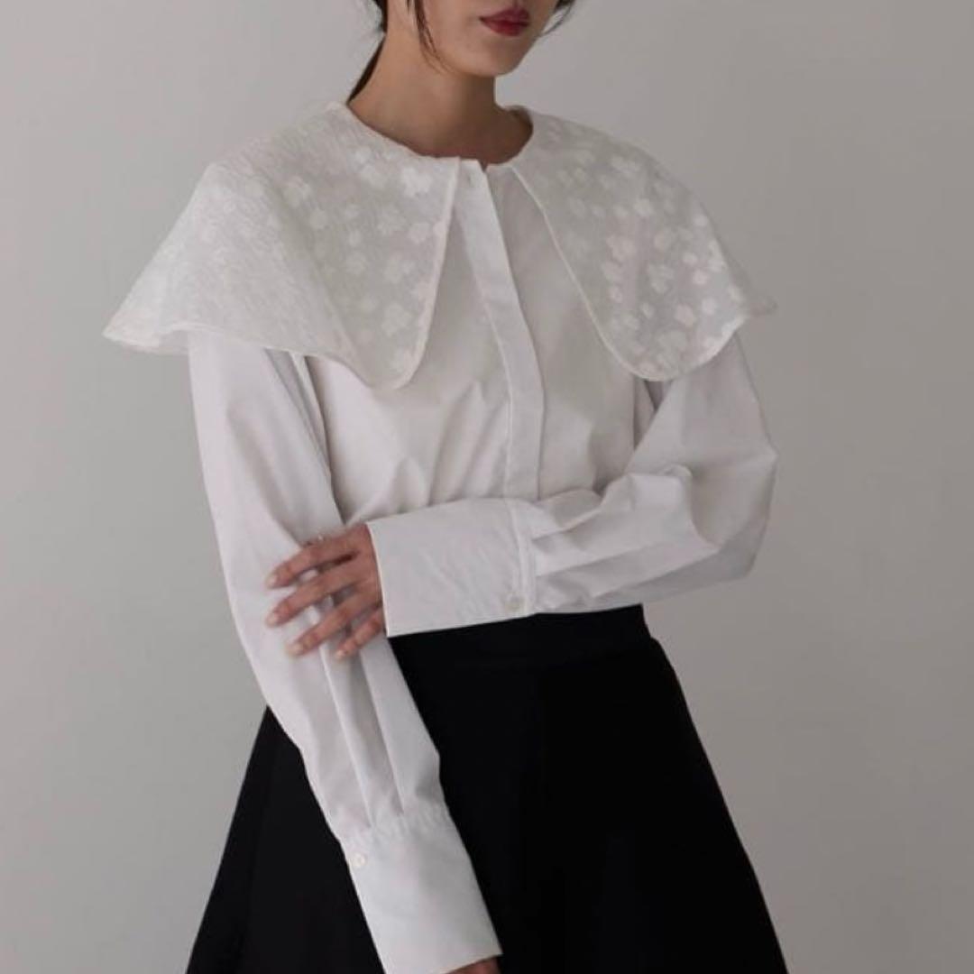 ビック襟　エムemm big collar blouse em