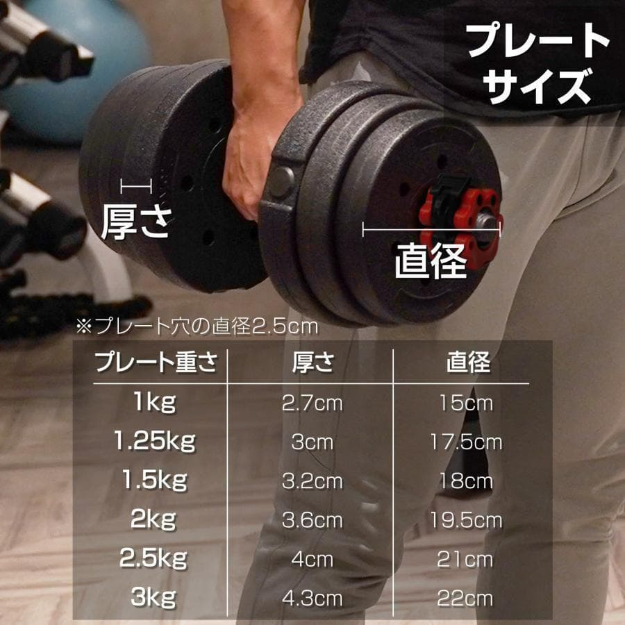 ダンベル 可変式（20kg×2個）40kg 多機能 ダンベル バーベルセット
