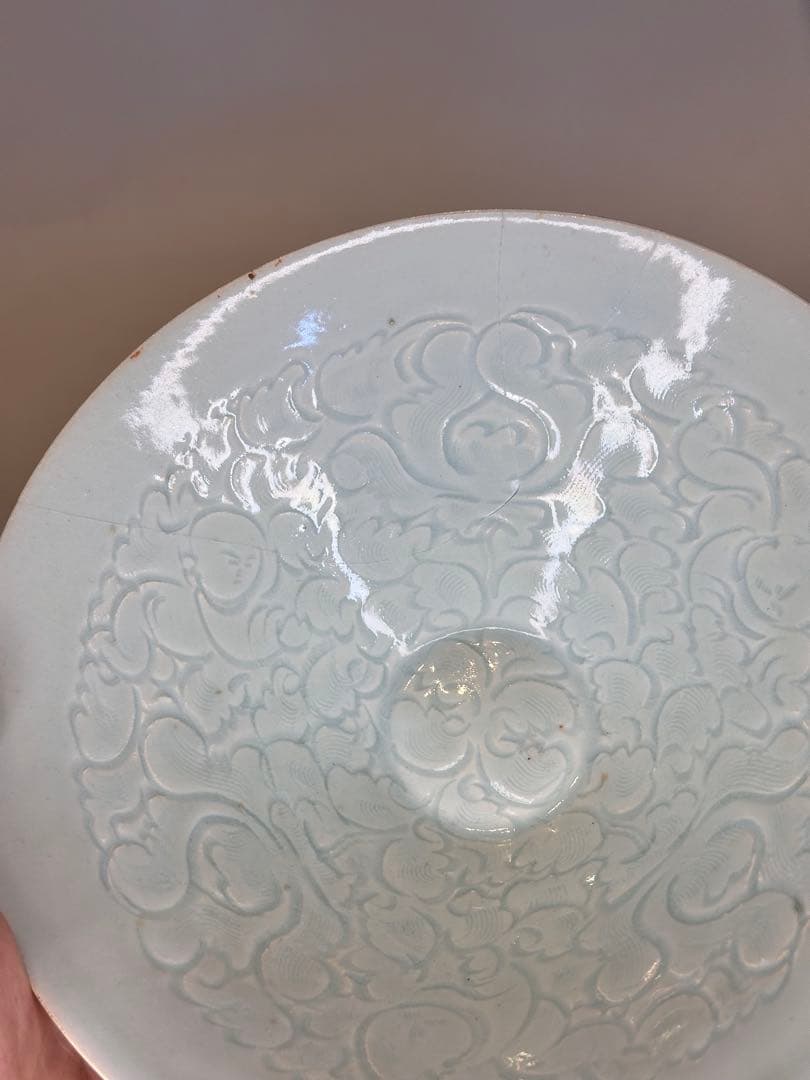 中国 宋代 湖田窯 青白磁 碗 傷あり 骨董品 コレクション