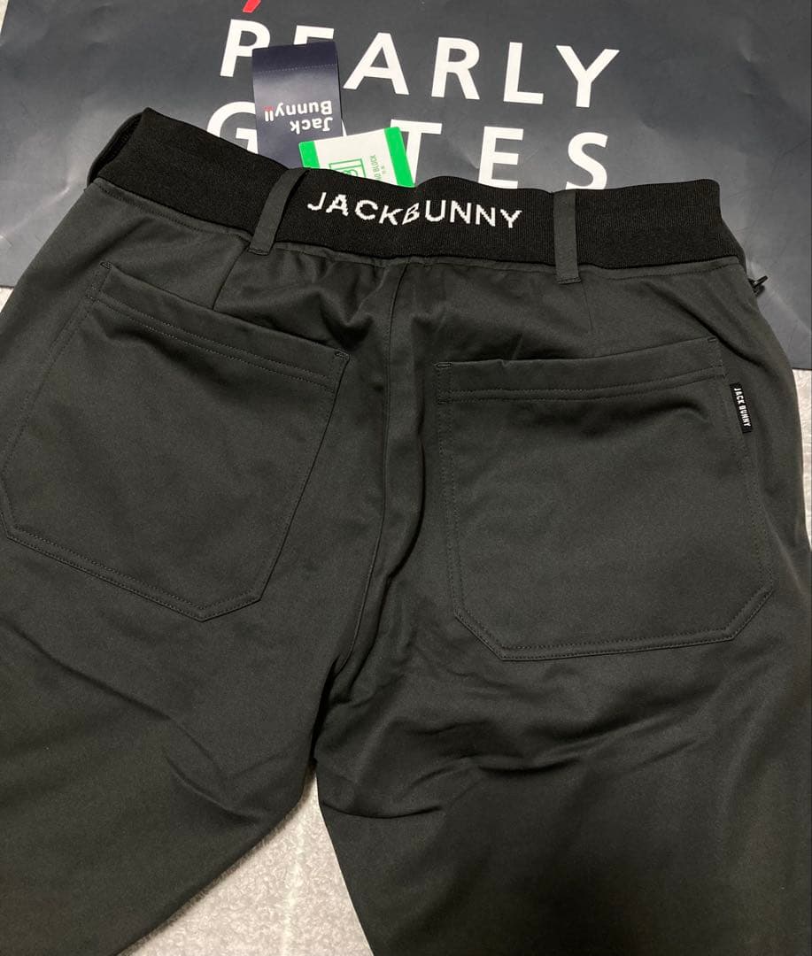 新品 パーリーゲイツ ジャックバニー エアシャット裏フリース防風パンツ(5)L黒