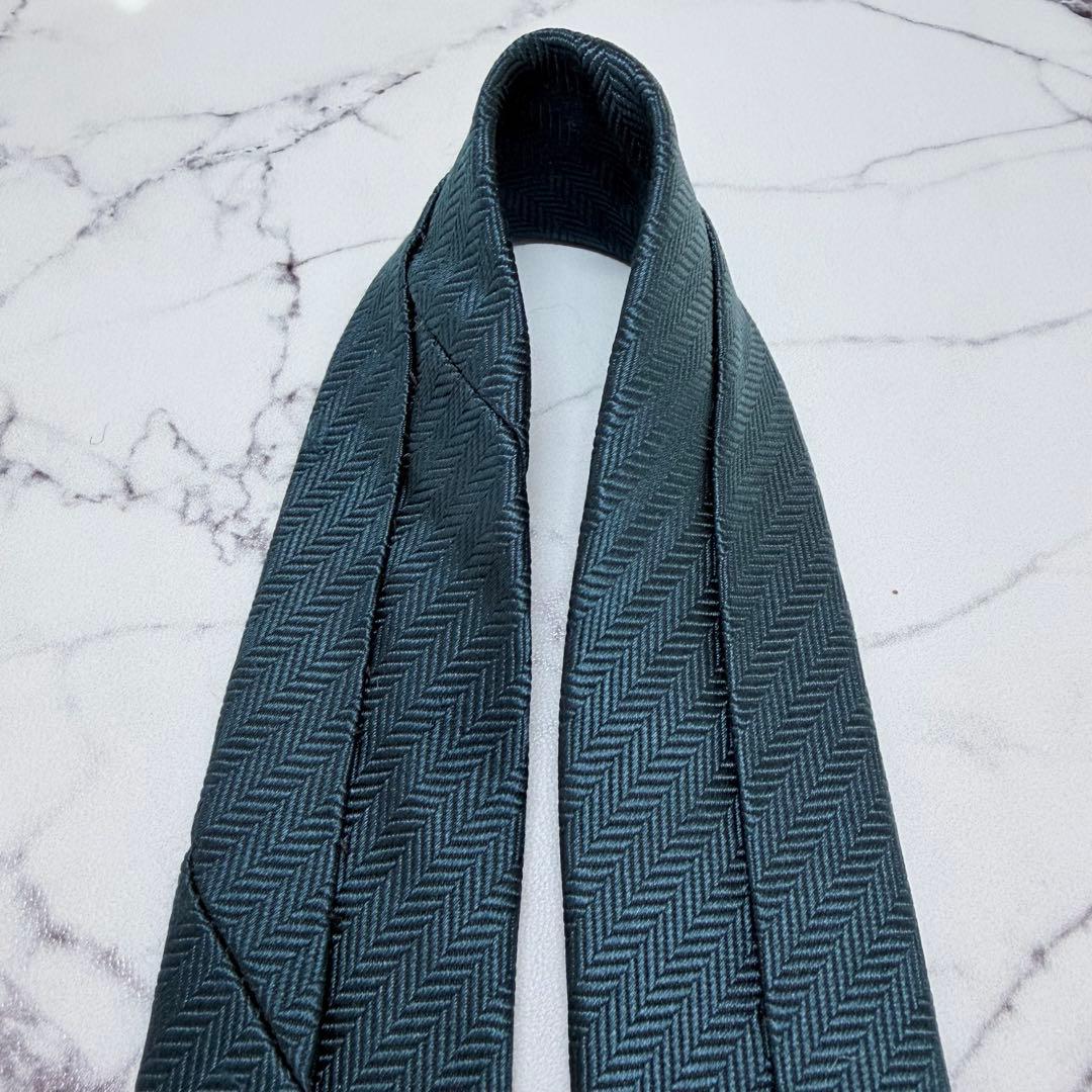 BURBERRY BLACK LABEL ダークグリーン ヘリンボーン ネクタイ