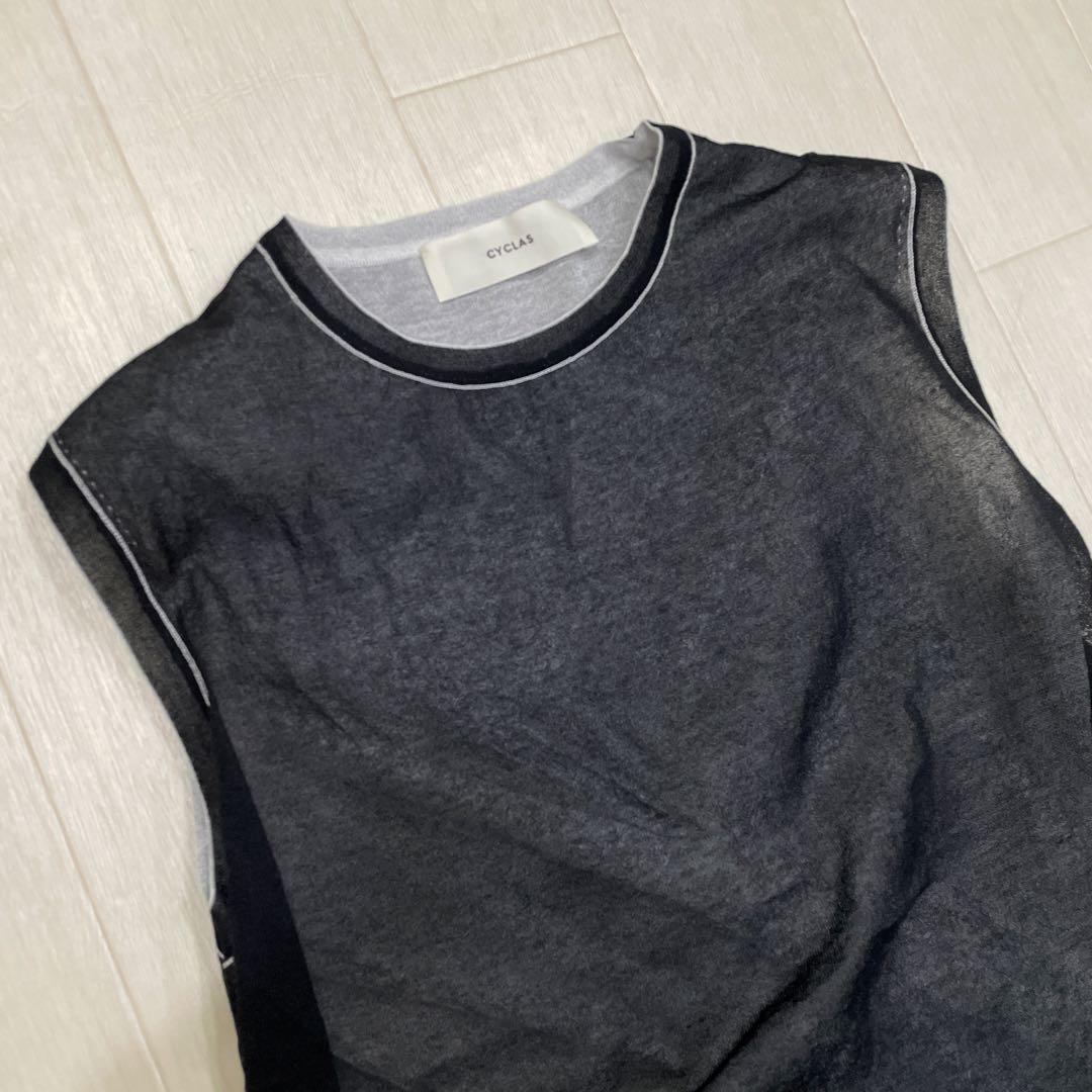 ⭐︎値下げ⭐︎CYCLAS シクラス ノースリーブ レイヤード ニット 34 黒