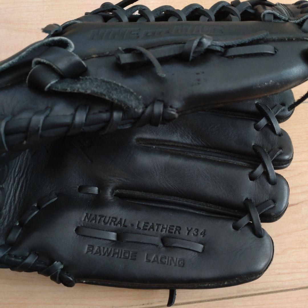 天然皮革 軟式野球グローブ Y34 黒