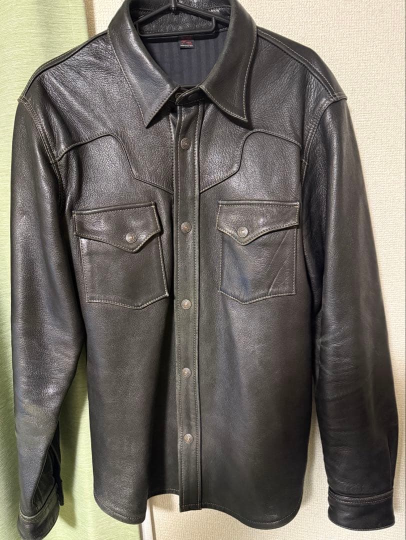 THE FLAT HEAD レザー シャツジャケット ディアスキン 鹿革