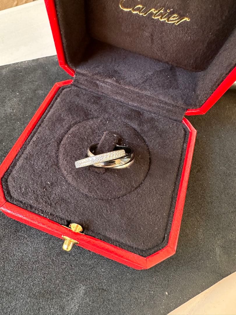 CARTIER カルティエ K18WG トリニティ　パヴェダイヤ　リング