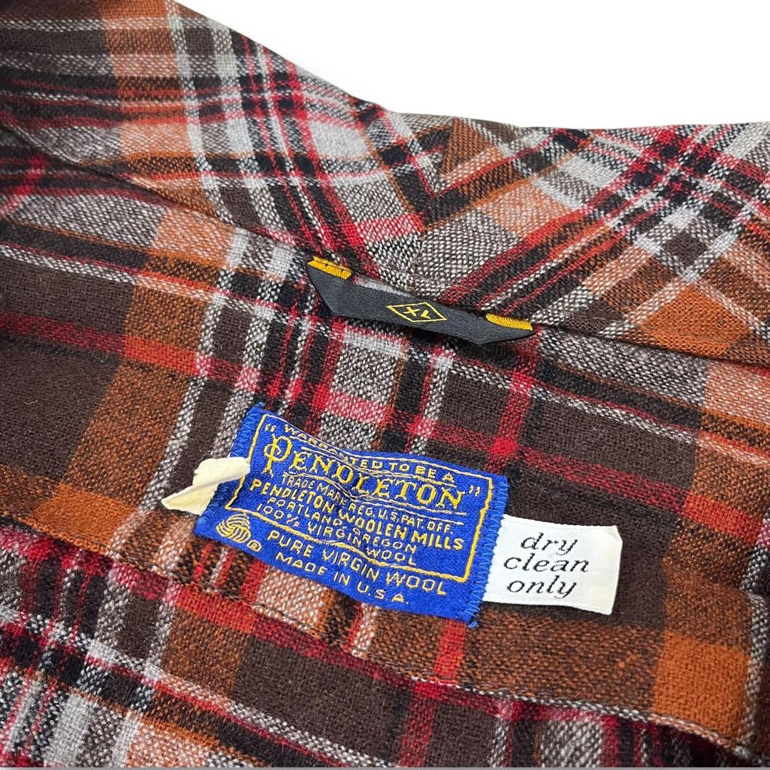 フォロー割専用USA製 PENDLETON チェック柄 ガウン ノーカラーコート