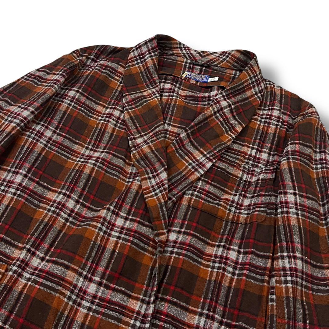 フォロー割専用USA製 PENDLETON チェック柄 ガウン ノーカラーコート
