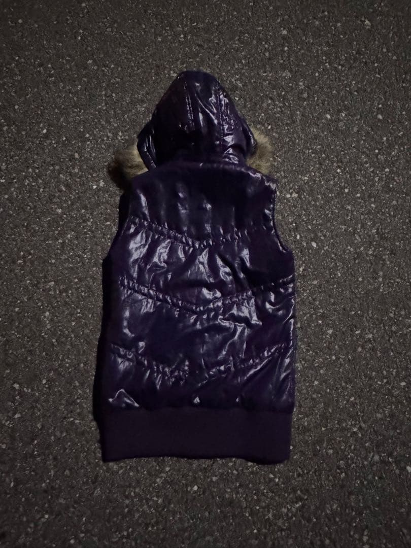 00s Y2K archive fur down vest swag 紫