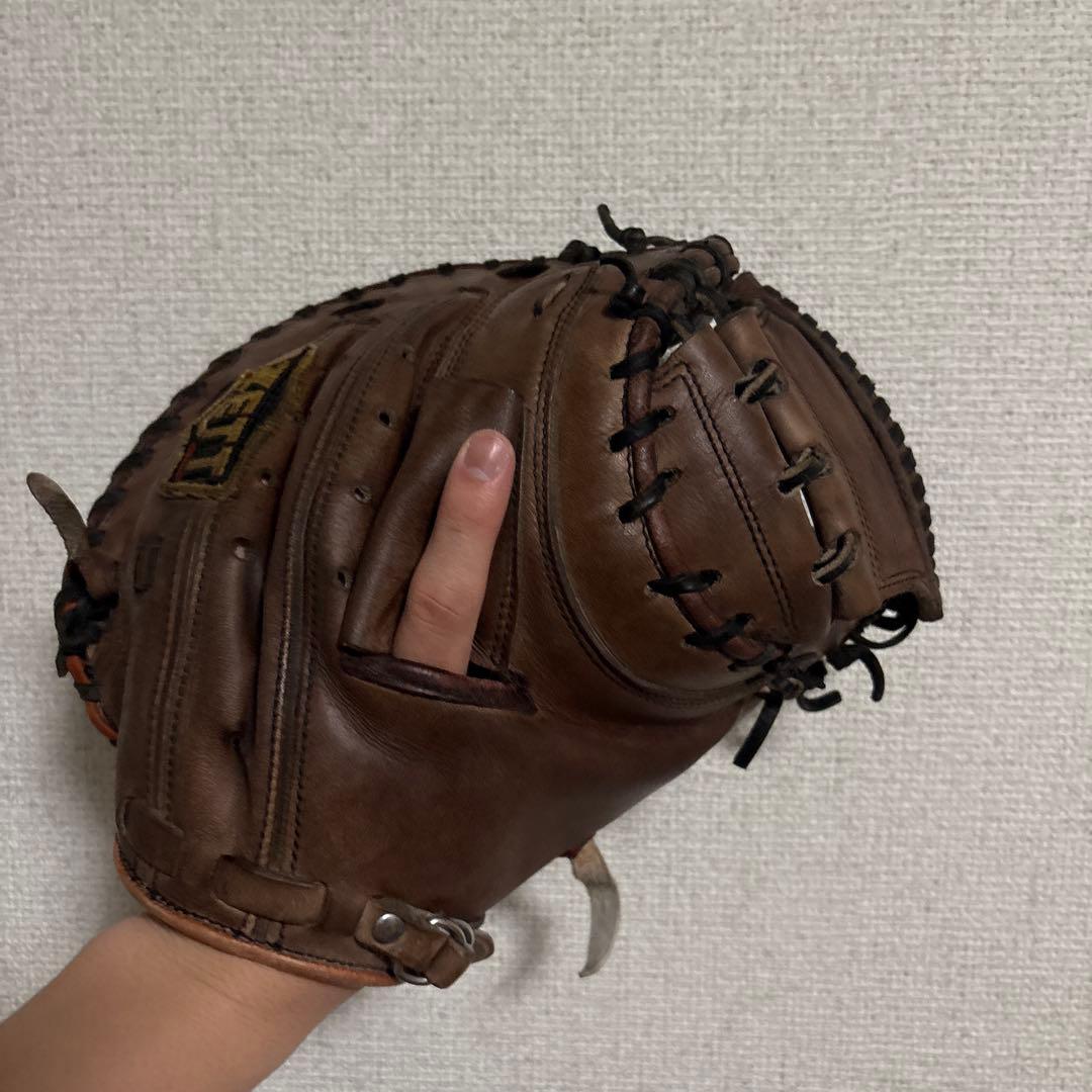 プロステイタス 硬式 キャッチャーミット 破れ無し 手入れ部名前刺繍あり