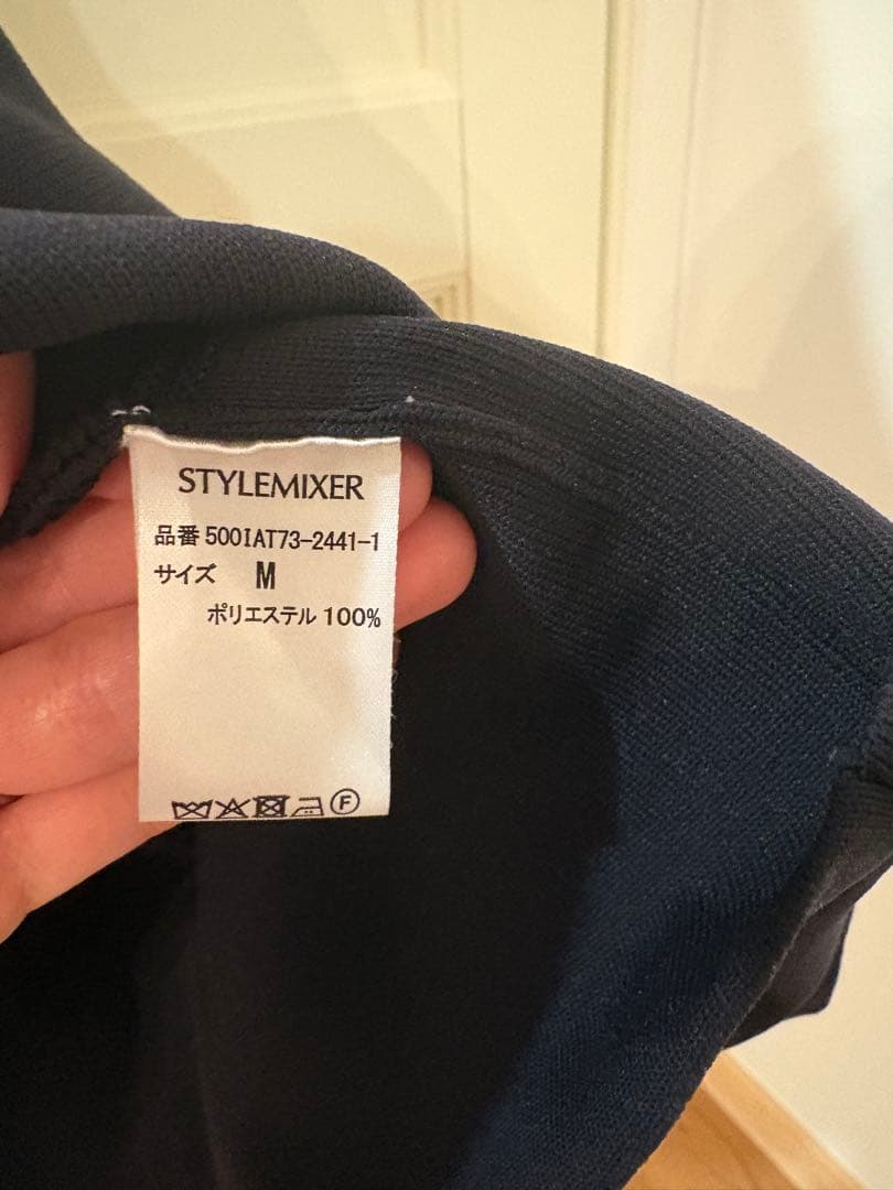 STYLEMIXER フォルムポロニットワンピース ネイビー