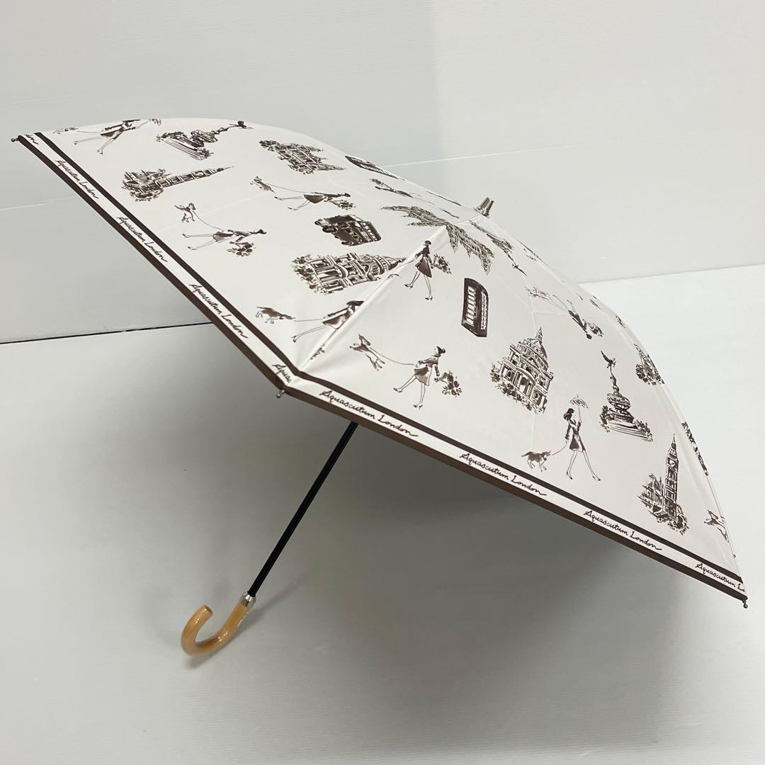 新品52845アクアスキュータムサマーシールド1級遮光晴雨兼用折りたたみ日傘雨傘