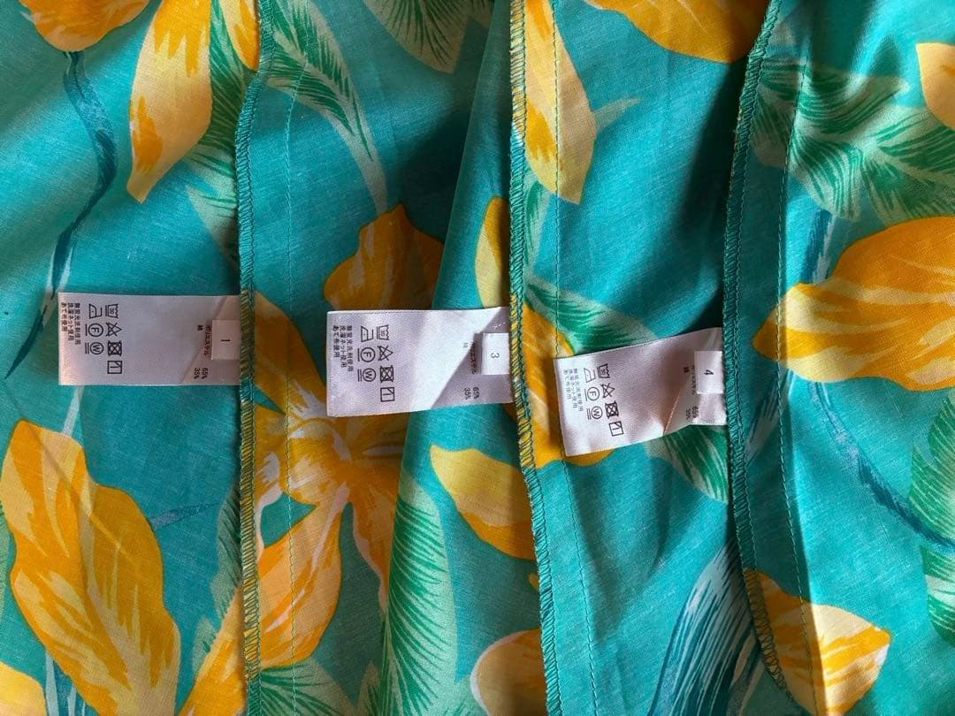 マウナロア　カトレア柄フラドレス3着・ヘアクリップ3つ 6点セット
