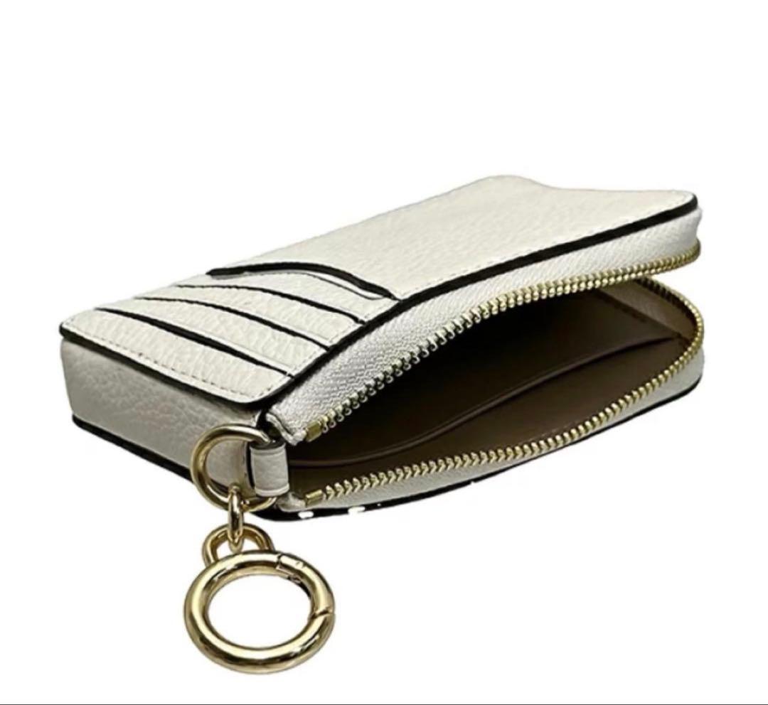 COACH コーチ カードケース ケース キーリング ぺブルレザーチョーク