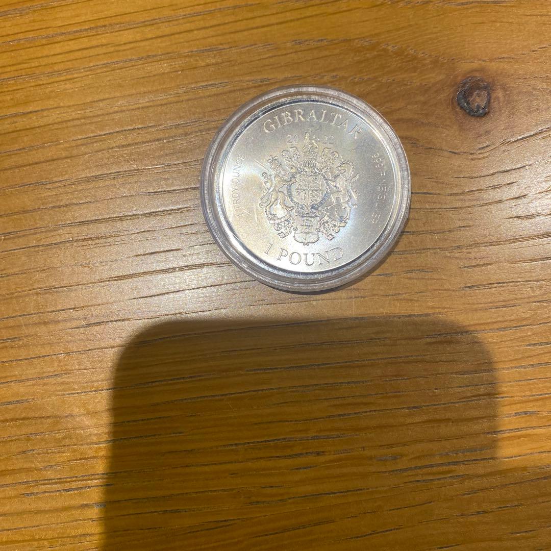 純銀　メダル　ジブラルタル ポンド 正義の女神 銀貨