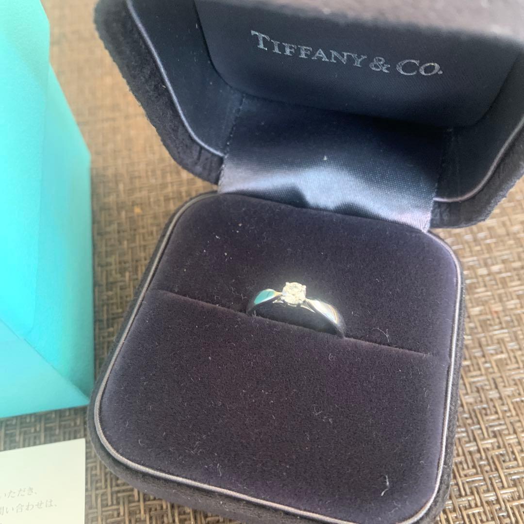 ふ*読様 TIFFANY&Co.ハーモニーリング 一粒ダイヤpt950 ０.19