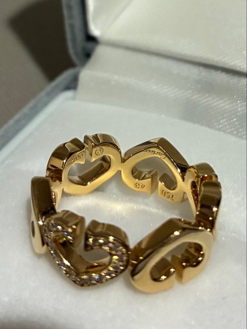 Cartier cハートリングPダイヤ/イエローゴールド