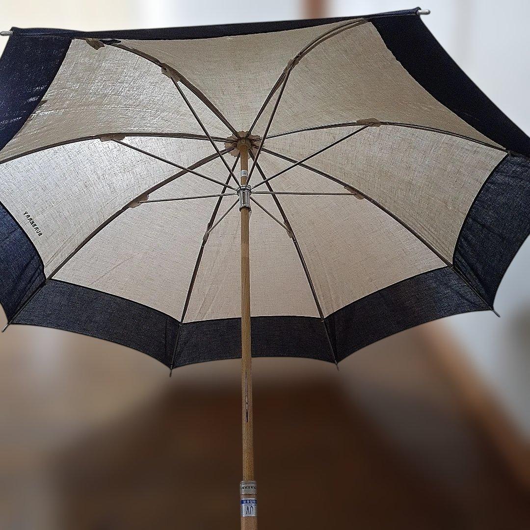 【新品】BURBERRY 傘 UVカット ベージュ　ネイビー晴雨兼用
