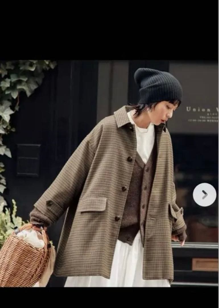 12closet 今季石上美津江さんコラボ 中綿チェックステンカラーコート