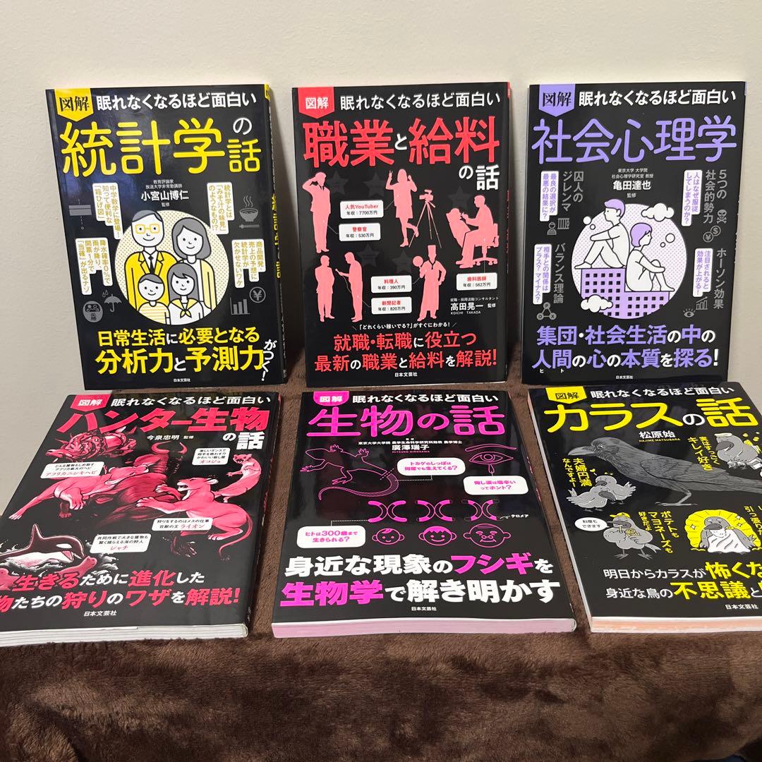 眠れなくなるほど面白いカラスの話　栄養素の話　数と数式の話　34冊
