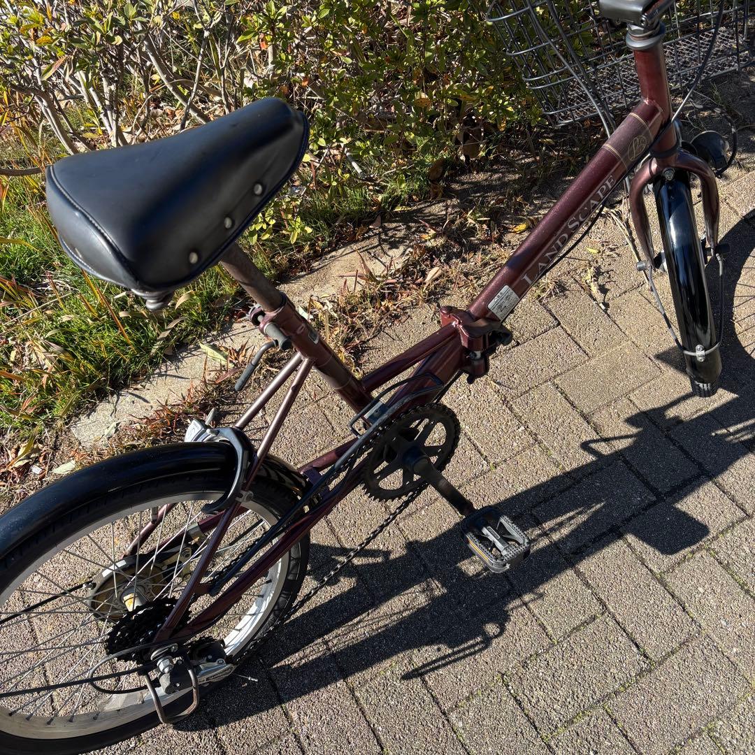 【直接の引き渡し希望】LANDSCAPE 折りたたみ自転車 ダークレッド