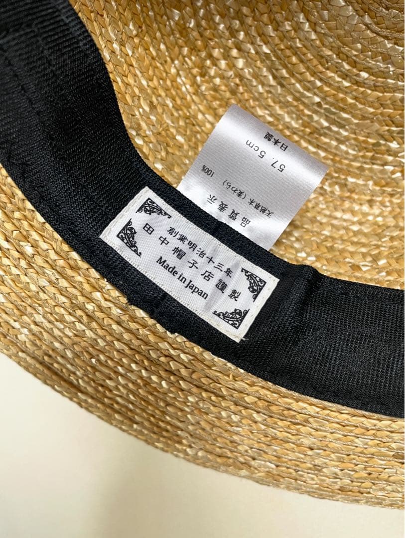 o*r様 【新品未使用】 田中帽子店 カンカン帽 麦わら 57.5㎝