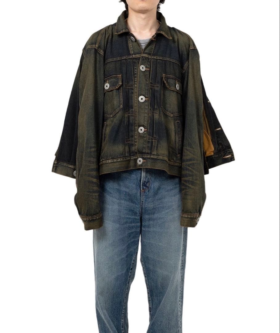 【ミハラヤスヒロ】FRONT LAYERED DENIM JACKET