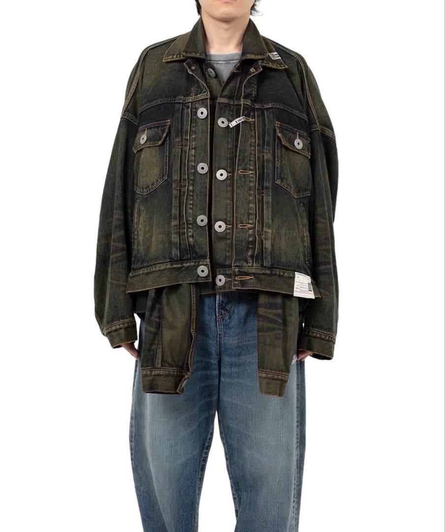 【ミハラヤスヒロ】FRONT LAYERED DENIM JACKET