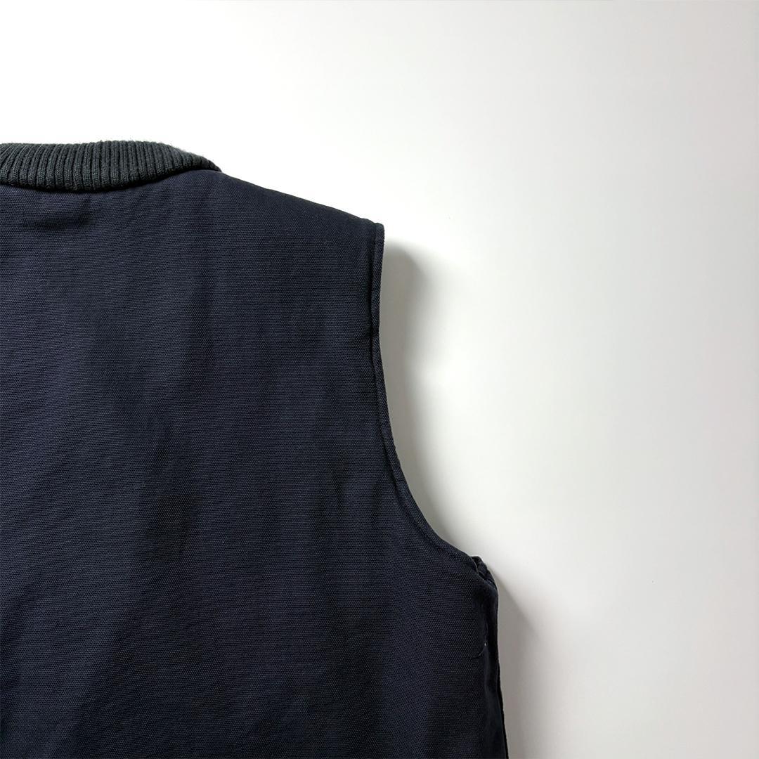 ダックベスト L ネイビー ワークベスト 中綿 企業ロゴ 刺繍