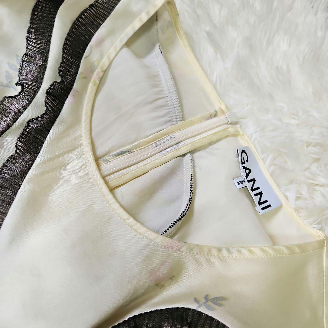 【専用】GANNI ストレッチシルクサテン マキシワンピース フローラルプリント
