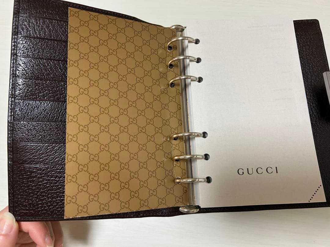 未使用 GUCCI グッチ システム手帳 GGキャンバス 美品 箱あり
